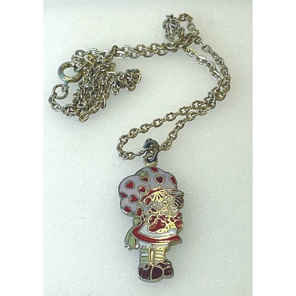 1980 Strawberry Shortcake Enamel Necklace - Picture 2 of 9